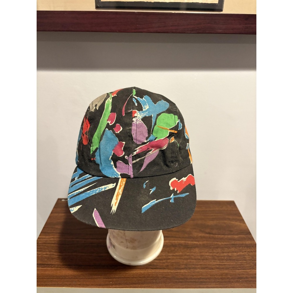 Vintage Wendys Abstract Print Snapback Hat Cap One Size Fits All Black